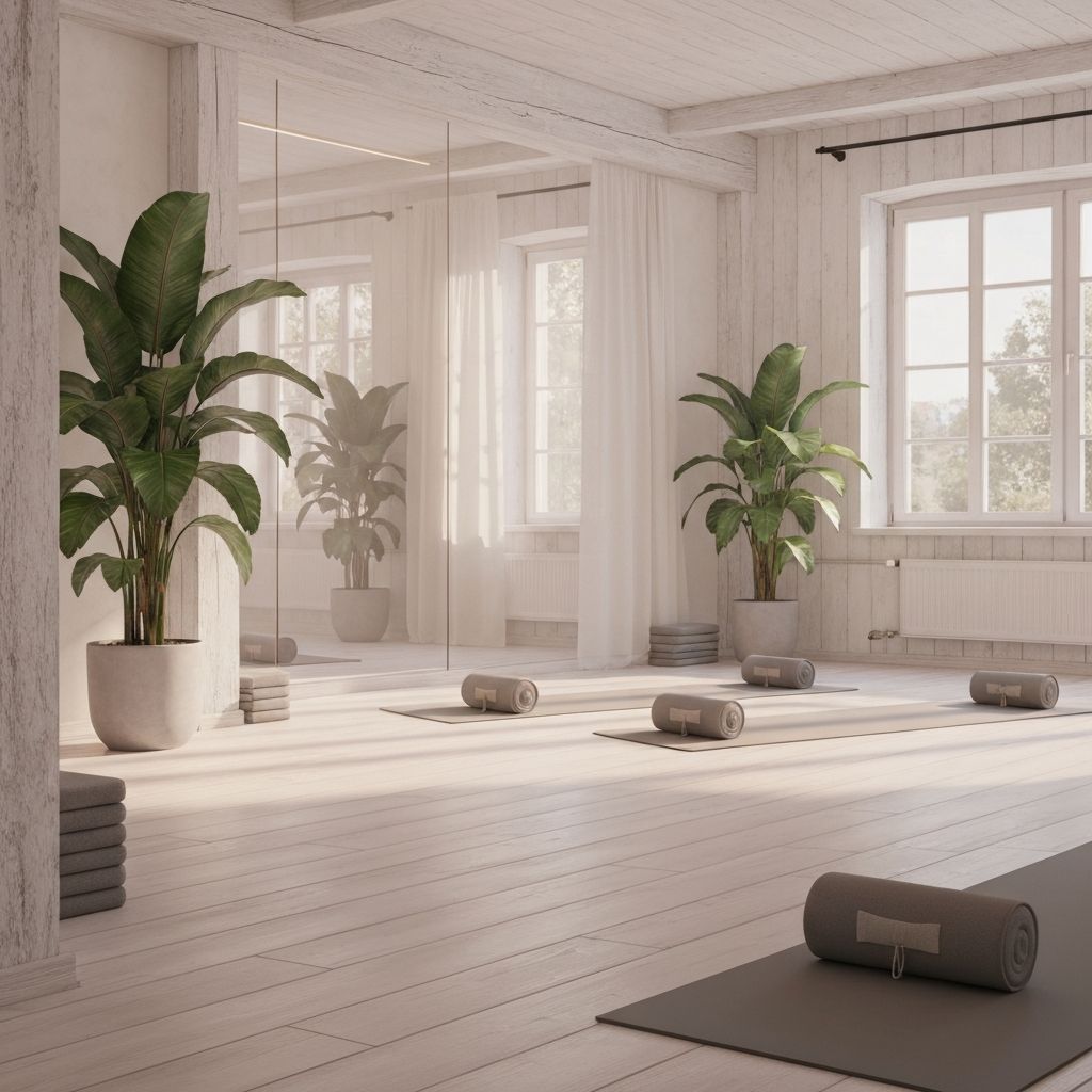 Peaceful yoga practice space